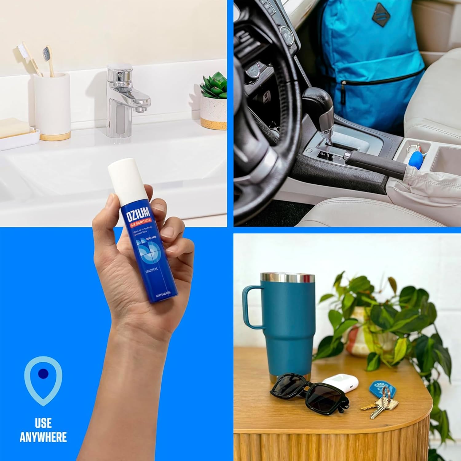 Ozium 0.8 oz. Air Sanitizer & Odor Eliminator for Homes, Cars, Offices and More, Original Scent, Pack of 6