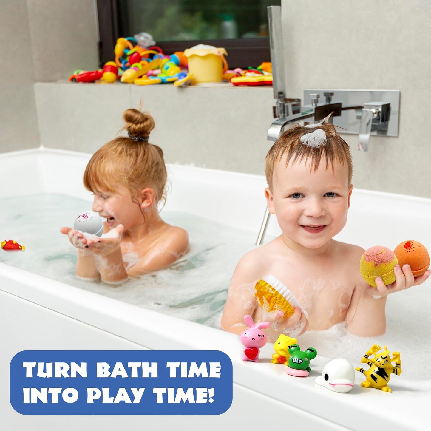 12 Bath Bombs for Kids with Surprise Toys Inside - Handmade in The USA from Natural Safe Ingredients for Sensitive Skin - 12 Different Scents with 12 Toys Inside- Gift for Girls and Boys