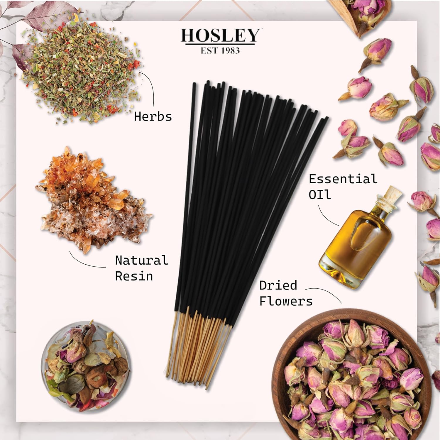 Hosley 480-Pack Assorted Incense Sticks, 12 Scents Incl. Nag Champa, Lavender, Dragon’s Blood, Grab Bag, Ideal for Meditation, Aromatherapy, Home, Gifts