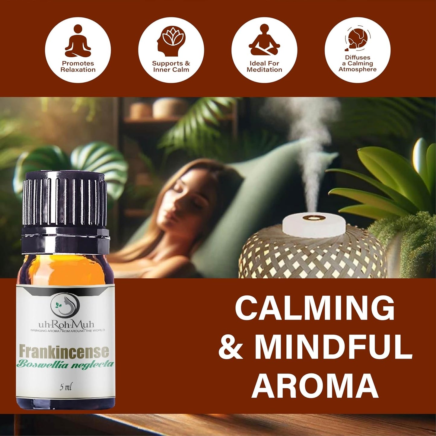 Frankincense Neglecta Essential Oil - Steam Distilled Boswellia Neglecta, Resin Oil, Warm Woody Aroma Base Note for Aromatherapy, Skincare, Massage, and DIY Cosmetic Blends - Ethiopia - 5 ml