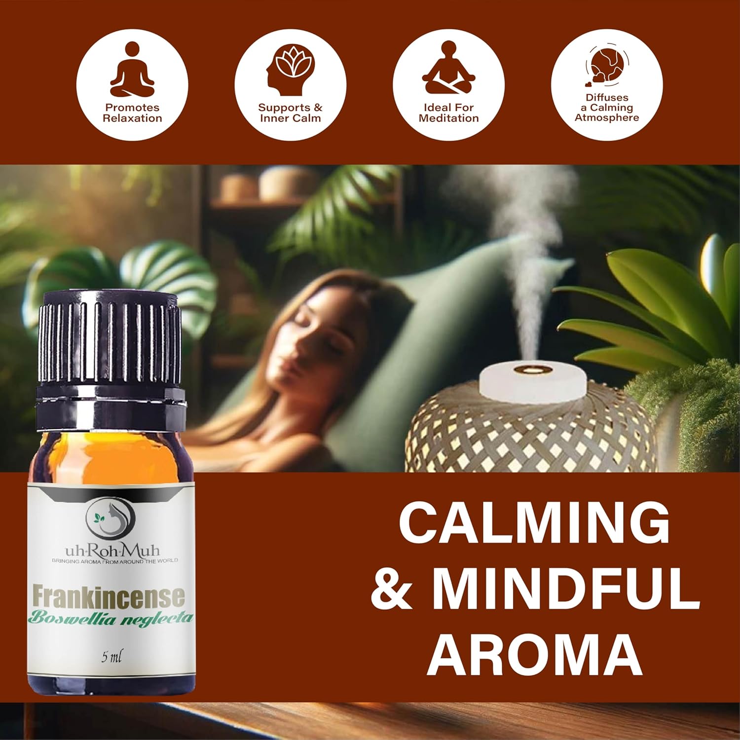 Frankincense Neglecta Essential Oil - Steam Distilled Boswellia Neglecta, Resin Oil, Warm Woody Aroma Base Note for Aromatherapy, Skincare, Massage, and DIY Cosmetic Blends - Ethiopia - 5 ml