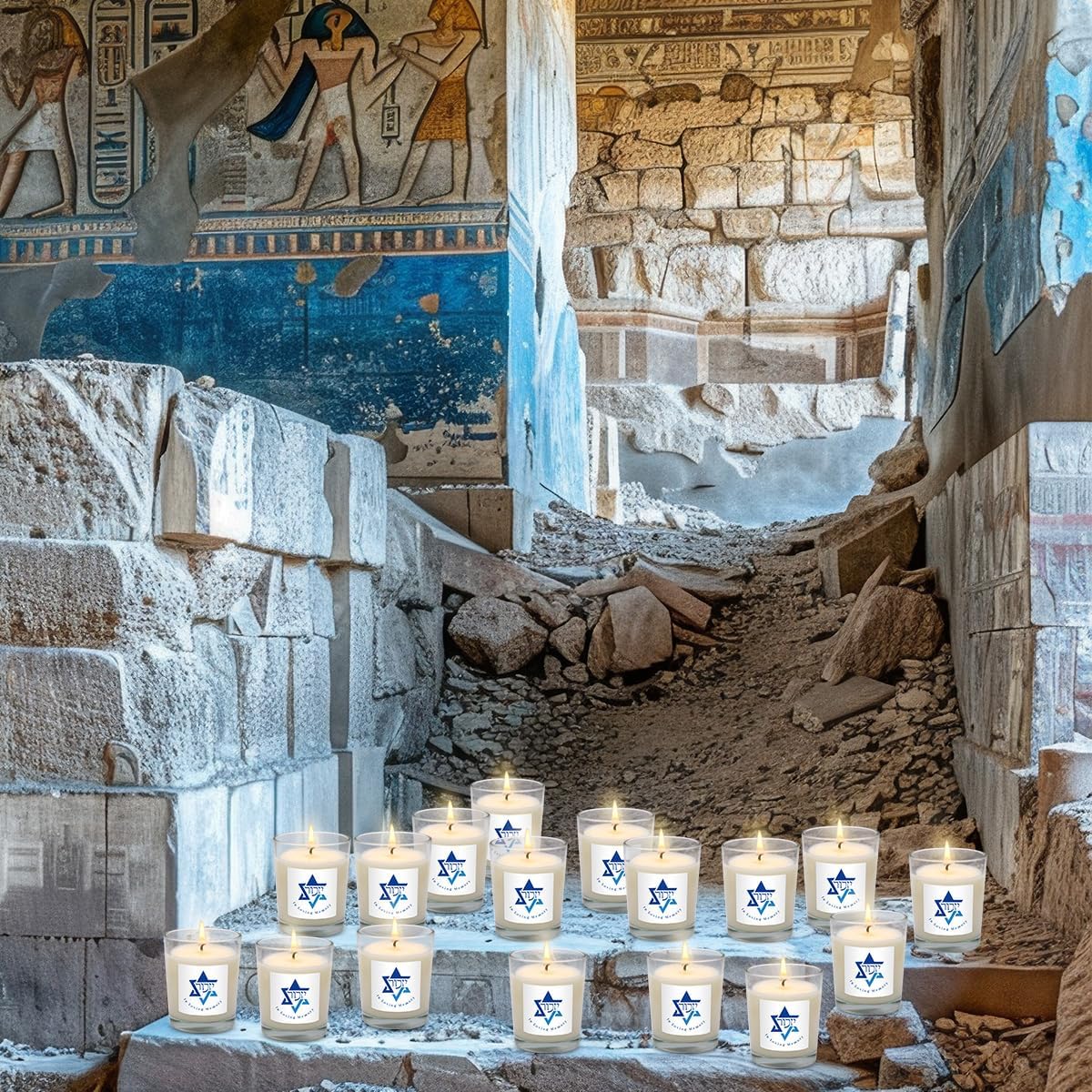 20 Pack White Yahrzeit Candles - Yahrzeit Memorial Candles, Memorial Bereavement Gifts for Loss of Loved One, Jewish Sympathy, Natural Soy Wax Hand Poured