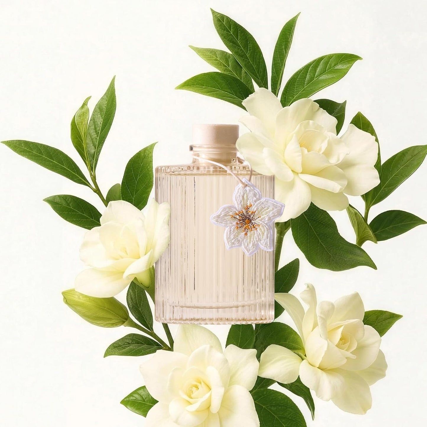 COCORRÍNA Reed Diffuser, White Magnolia Scent Oil Diffuser, 6.09 fl oz, 8 Reeds, Long-Lasting Home Fragrance, Bathroom Bedroom Shelf Decor & Gifts