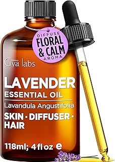 100% Pure Lavender Essential Oil - 4 Fl Oz - Lavender Oil for Hair, Skin, Diffuser, Aromatherapy & DIY Candle Making Scent