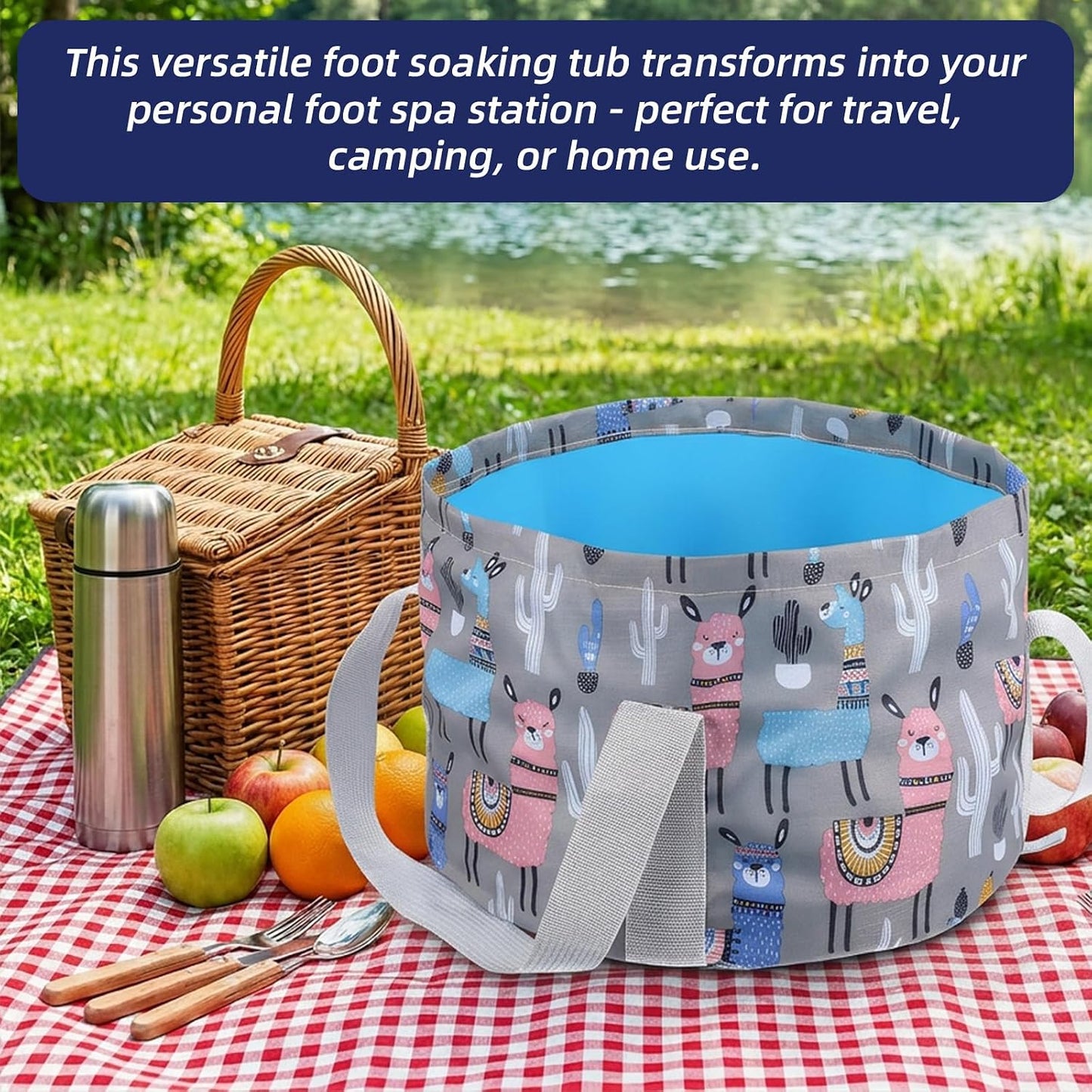 Foldable Bucket for Soaking Feet, Portable Foot Bath Tub Spa Basin Feet Soaking Tub for Travel, Home Pedicure & Outdoor Camping Foot Beauty(Grey)