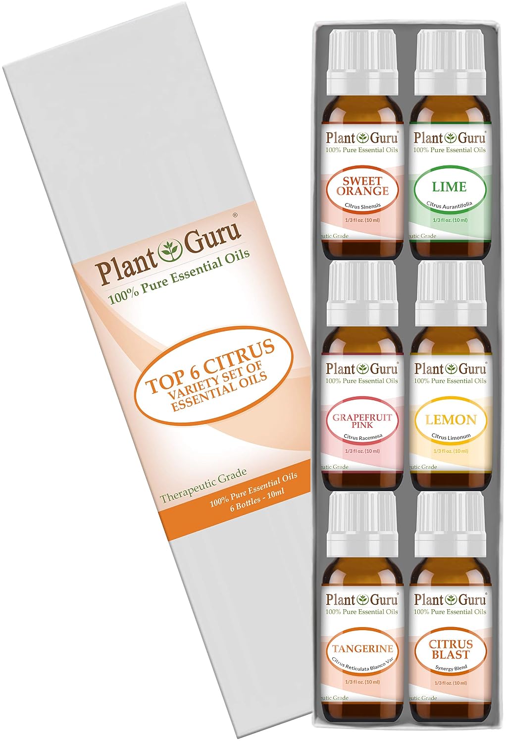 Citrus Essential Oil Set 6-10 ml 100% Pure Therapeutic Grade Cold Pressed from Peels of Sweet Orange