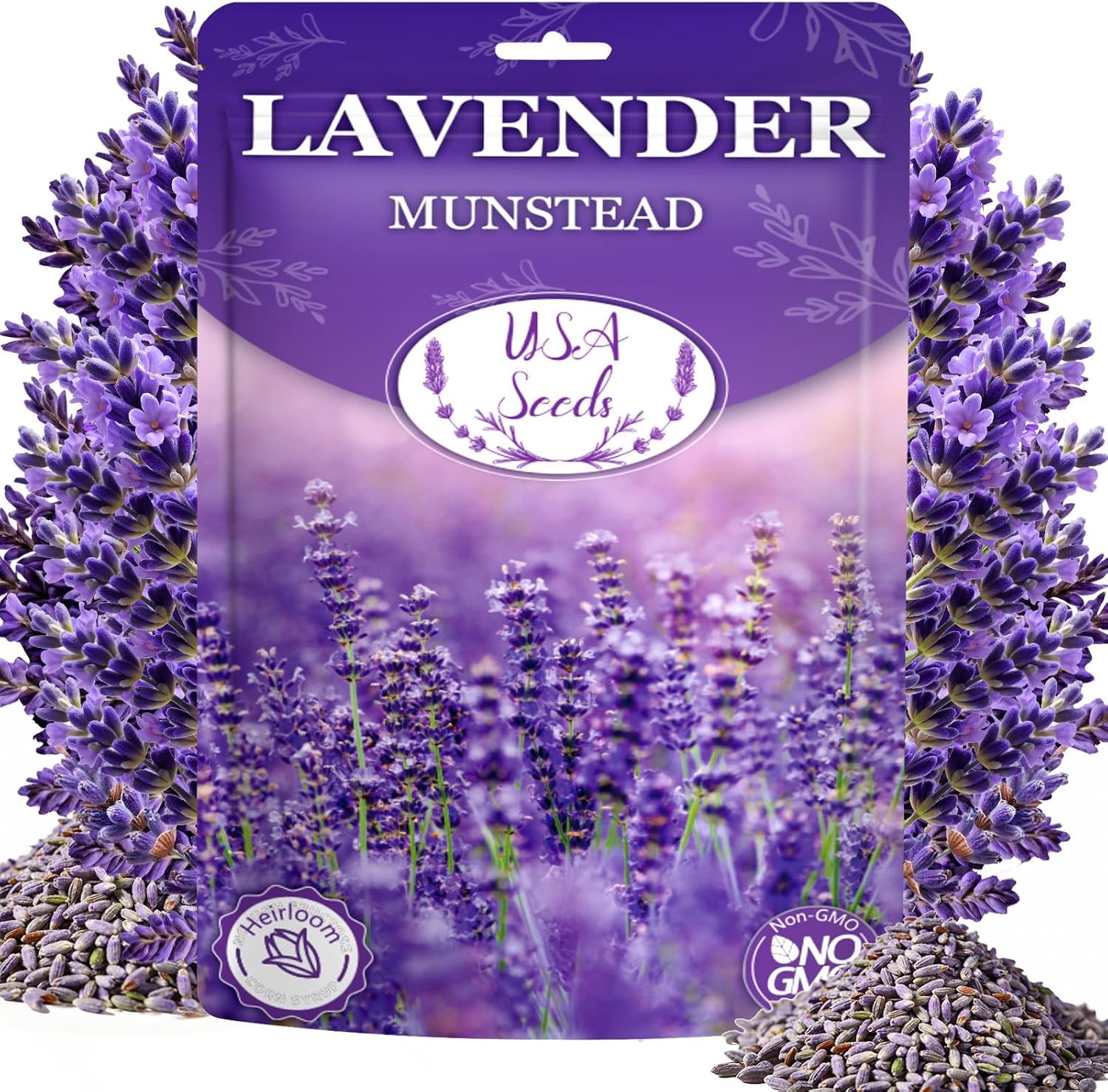 Dwarf Lavender Seeds for Planting Outdoors, 2000pcs Perennial English Lavender Flower Herbs Seeds Plants, Non-GMO Heirloom Hummingbirds Open Pollinated Wildflowers for Home Garden Indoors
