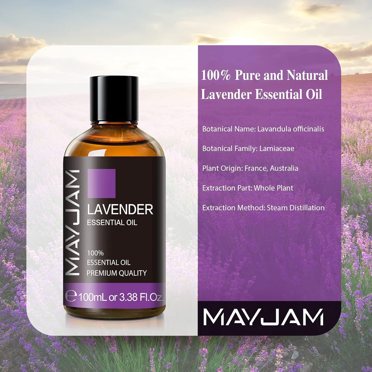 MAYJAM 100ML/3.38FL.OZ Lavender Essential Oil and Ylang Ylang Essential Oil