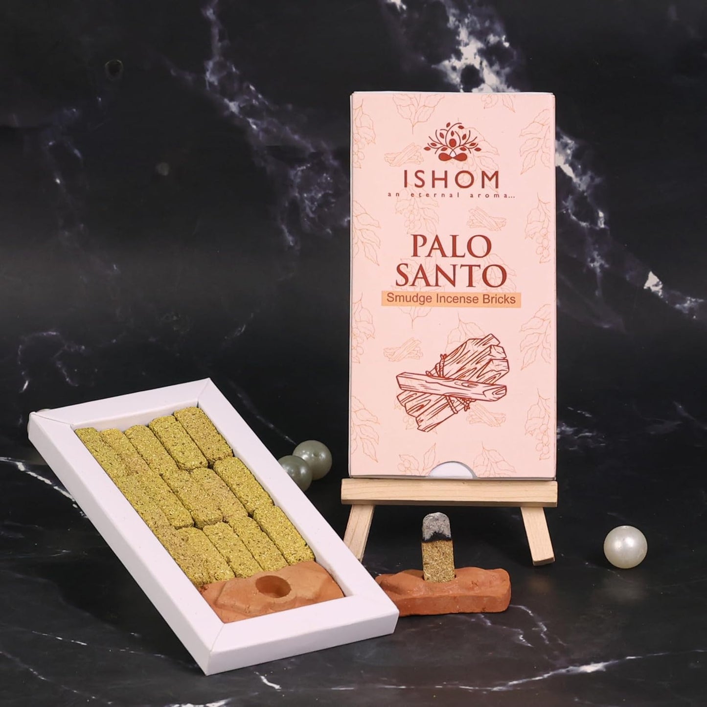 Smudge Incense Bricks Combo Pack of 90 (6 Packs x 15) | Assorted Scents of Palo Santo White sage, Patcholi Sandal Oudh, Amber & Rose | Ideal for Home Purification, Yoga, Meditation, and Aromatherapy
