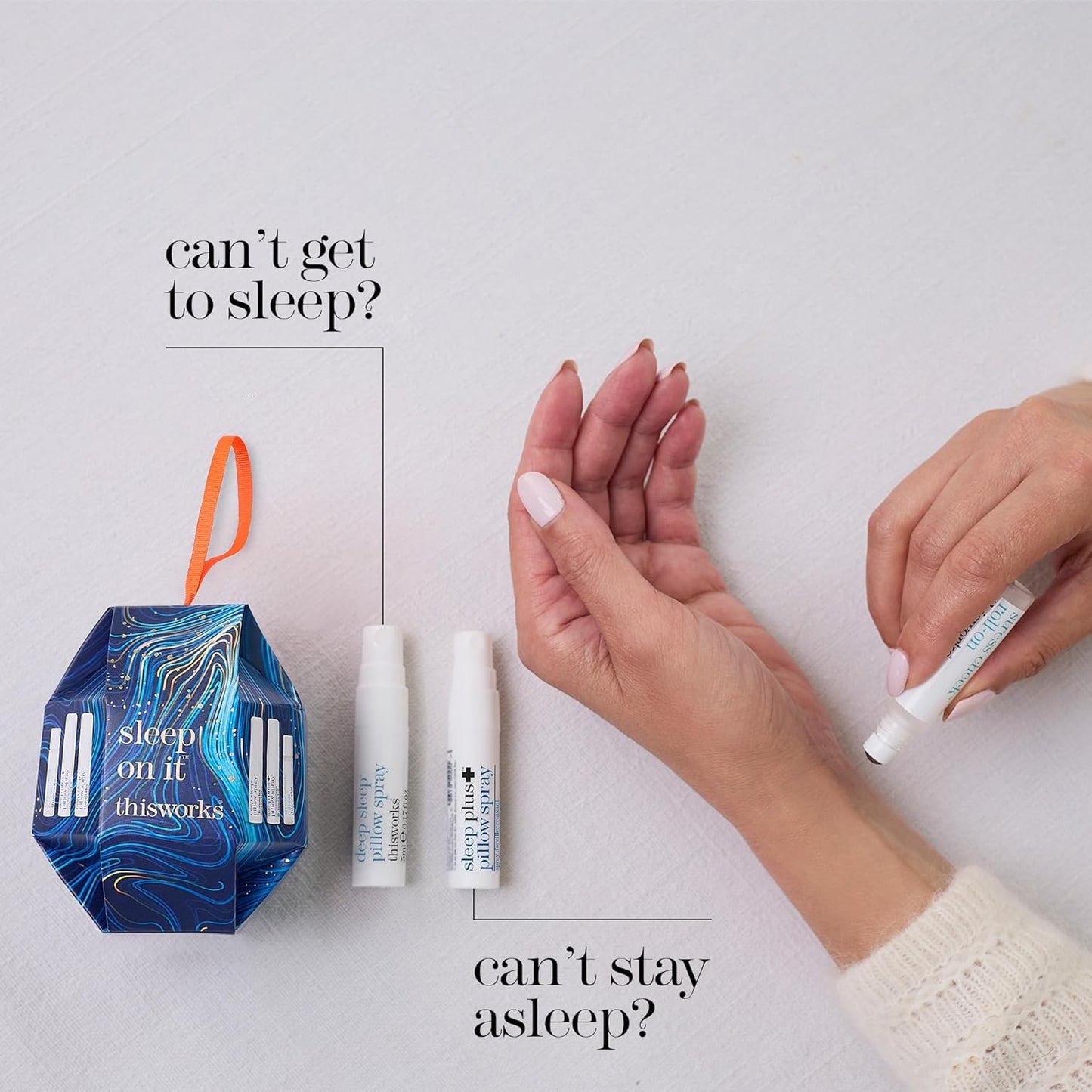 THISWORKS Sleep On It Kit – Plus Pillow Spray, Deep Sleep Pillow Spray & Stress Check Roll-On (5ml each) – Mini Set with Lavender, Eucalyptus & Frankincense