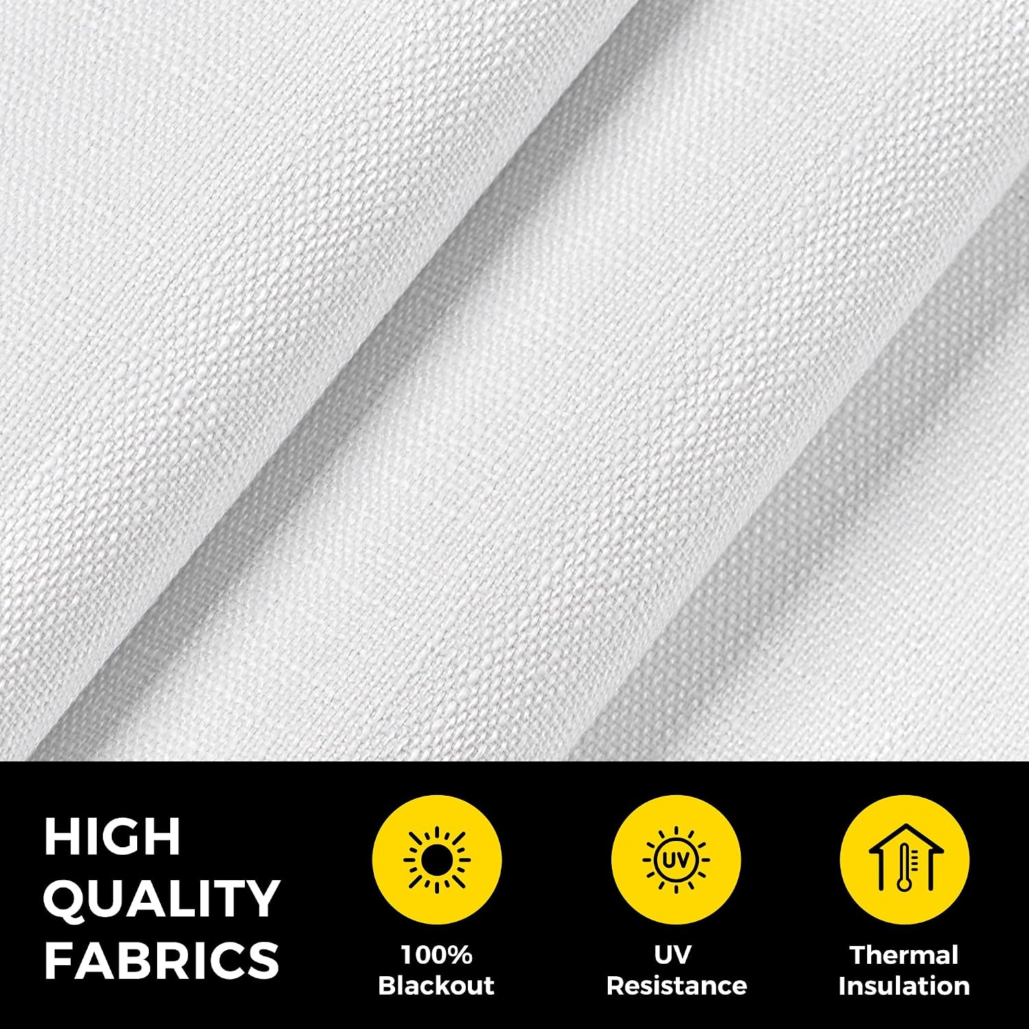 UNISHADES no Drill Cordless Roman Shades for Windows, 33" W × 64" H - 100% Blackout - Linen - Mist White