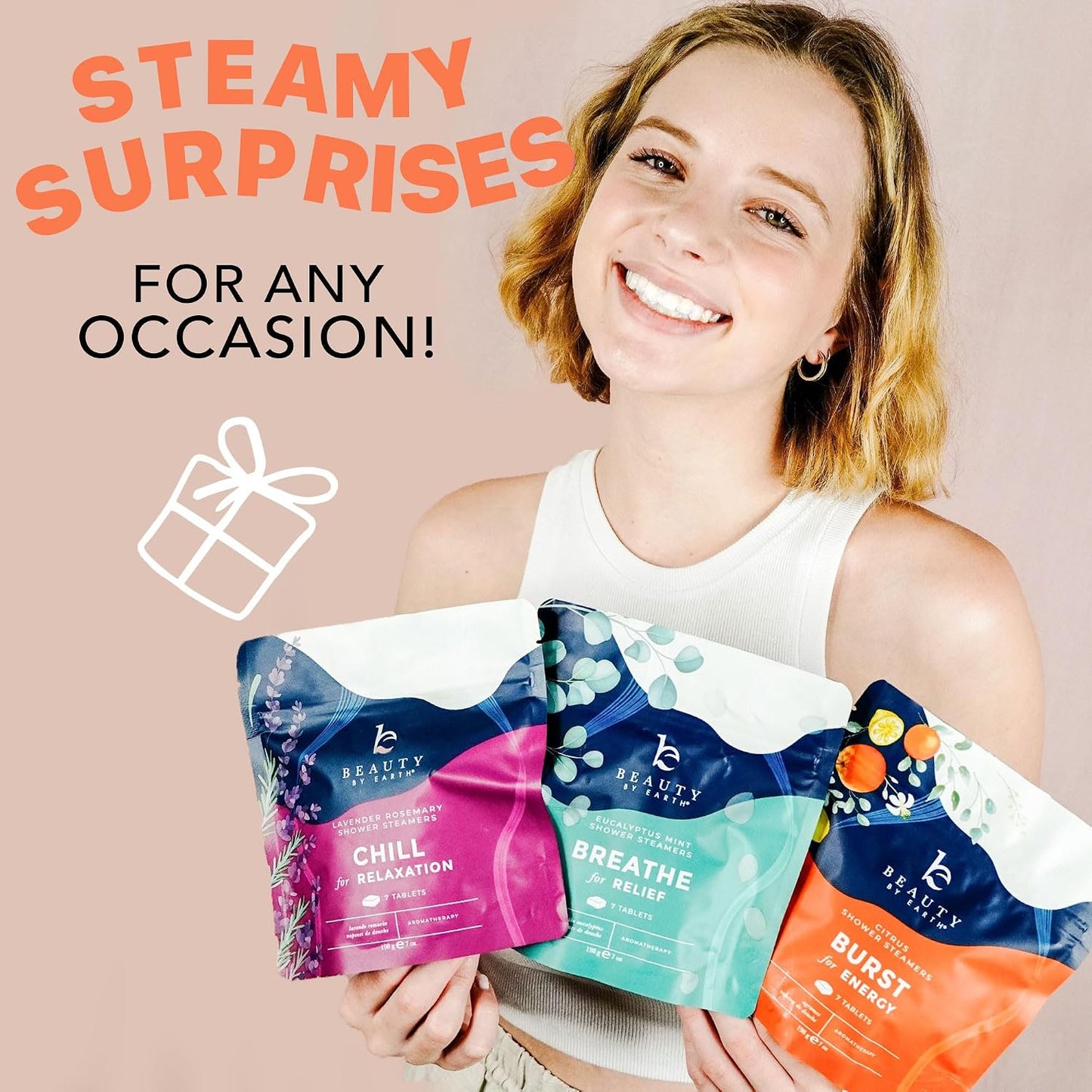 Shower Steamers Aromatherapy - USA Made with Natural Ingredients, Citrus and Eucalyptus Shower Bombs with Essential Oil, Self Care Gifts for Women & Men