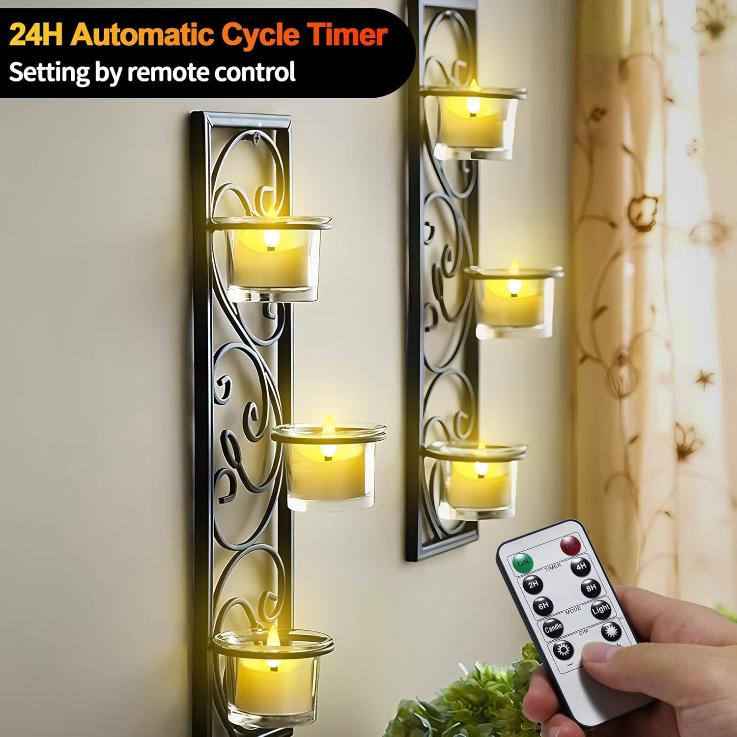 YiaMia Rechargeable Tea Lights with Remote, Flameless LED Candle with 24H Cycle Timer, Battery Operated Tea Lights for Votive, Weddings, Parties, Halloween, Christmas, Home Decoration (6)
