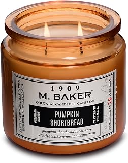 Colonial Candle Pumpkin Shortbread Scented Jar Candle | 2-Wick Natural Soy Blend Wax Candle for Home | Relaxing Aromatherapy Candle Infused with Essential Oils | M. Baker Apothecary Glass Jar Candle