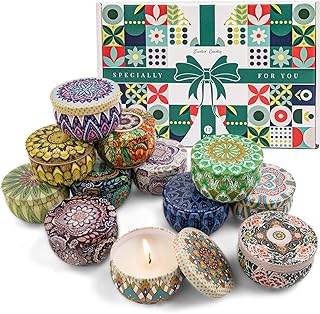 Scented Candles Gift Set, 12 Pack Summer Soy Wax Travel Tin Candles, Refreshing Summer Aromatherapy Scents for Home Spa Relaxation, Gifts for Women