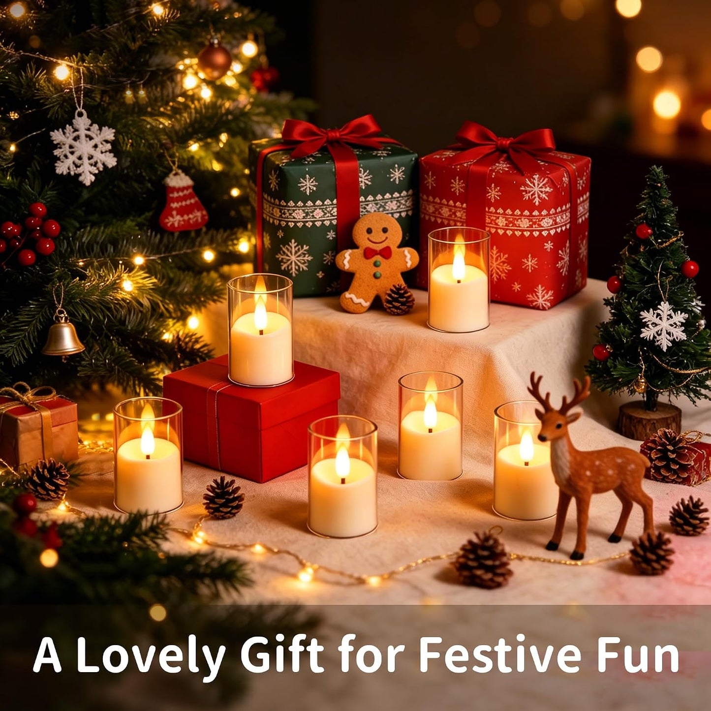 Rechargeable Flameless Candles with Timer Remote, 1.7"x2.6" Clear Acrylic LED Tea Lights Candles，Small Votive Electric LED Candles for Home Aniversary Wedding Holiday Decor(12 Pack)