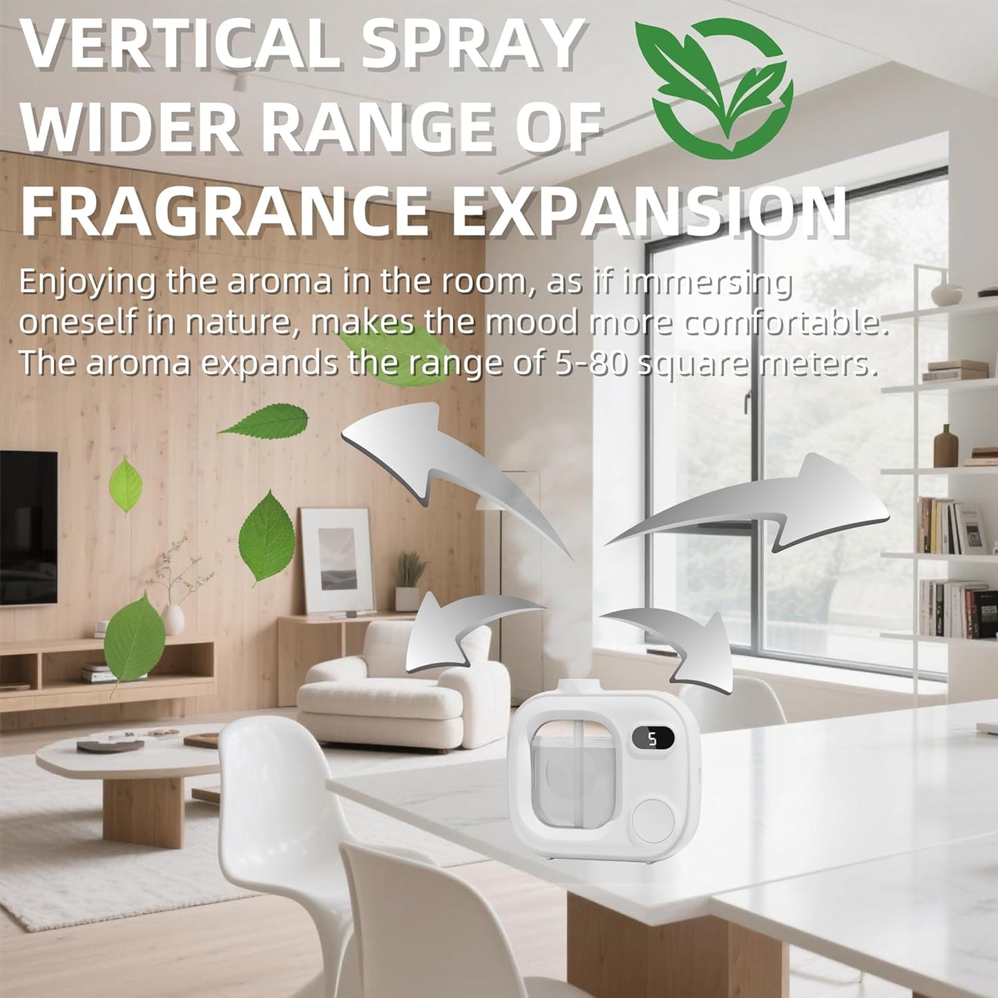Waterless Essential Oil Diffuser Ultrasonic Essential Oil Diffuser for Home Large Rooms Bathroom Hotel Office Car - Cordless with 5 Mist Levels Waterless Difusor Aroma 360 Fragrance Machine