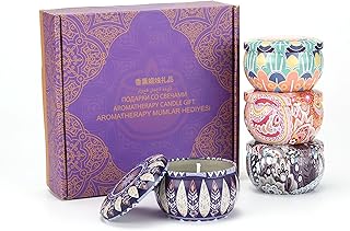 Scented Candles Gift Set for Women, Soy Aromatherapy Candles, 4 Pack | Lavender, lemon, vanilla and white peach soy candles for home decor, bath, yoga, travel, Mother's Day and gifts for women.