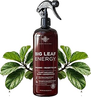 Neem Oil Spray for Plants – Big Leaf Energy + Essential Oils – Ready to Use Organic Plant Wash to Protect Outdoor & Indoor Plants, Made in USA (16 fl oz)