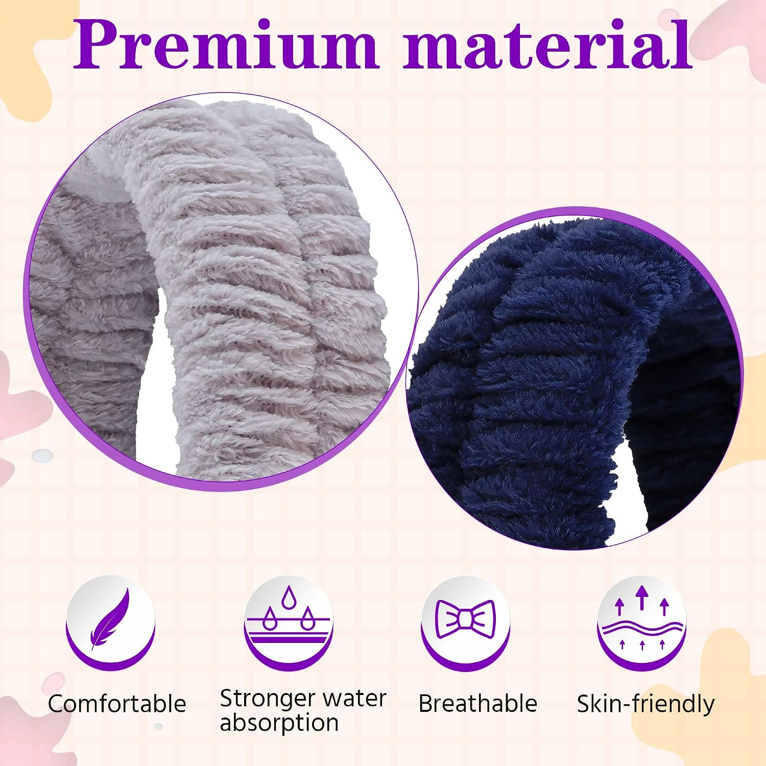 YGQQOY Spa Headband, Makeup Headband for Washing Face, Skincare Headbands for Girls Women, Soft Facial Makeup Head Band,Chrismas Gifts for Teens