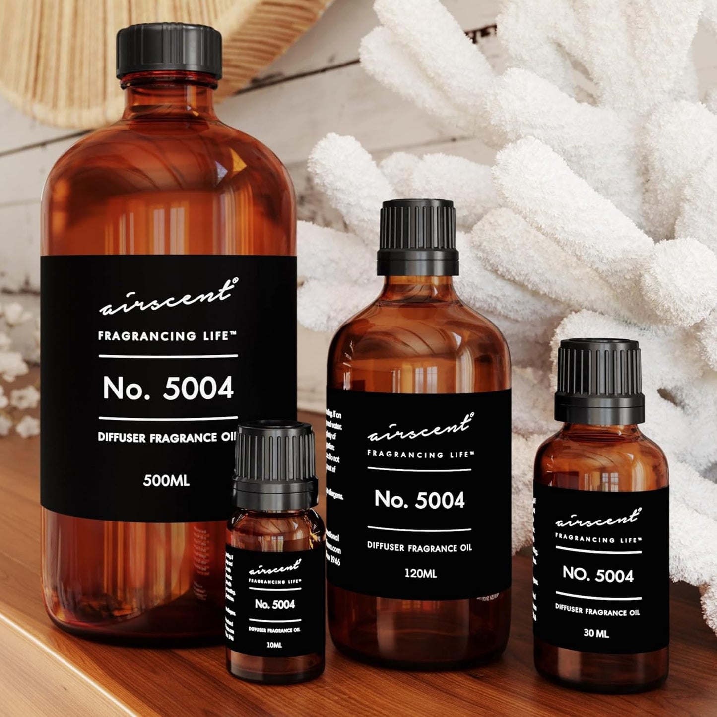 AirScent Fierce-Inspired Diffuser Oil - No. 5004 A and F Perfume Dupe - Premium Fragrance Oil Blend for Ultrasonic and Waterless Diffusers and Crafting - 120 ml, 4 fl oz Glass Bottle with Dropper