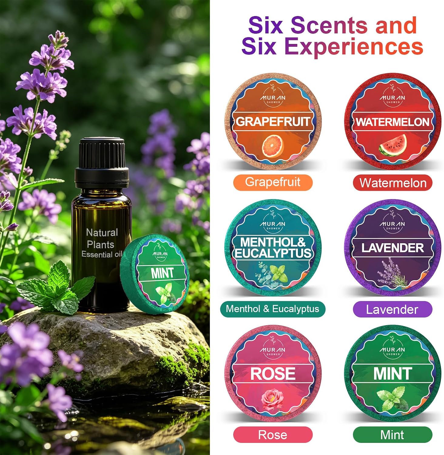 Shower Steamers Aromatherapy Birthday Gifts for Women, Mothers Day Gifts for Mom Wife Self Care Home SPA Relaxation, Stress Relief Eucalyptus Lavender Shower Bombs Natural Essential Oils 6 Tablets