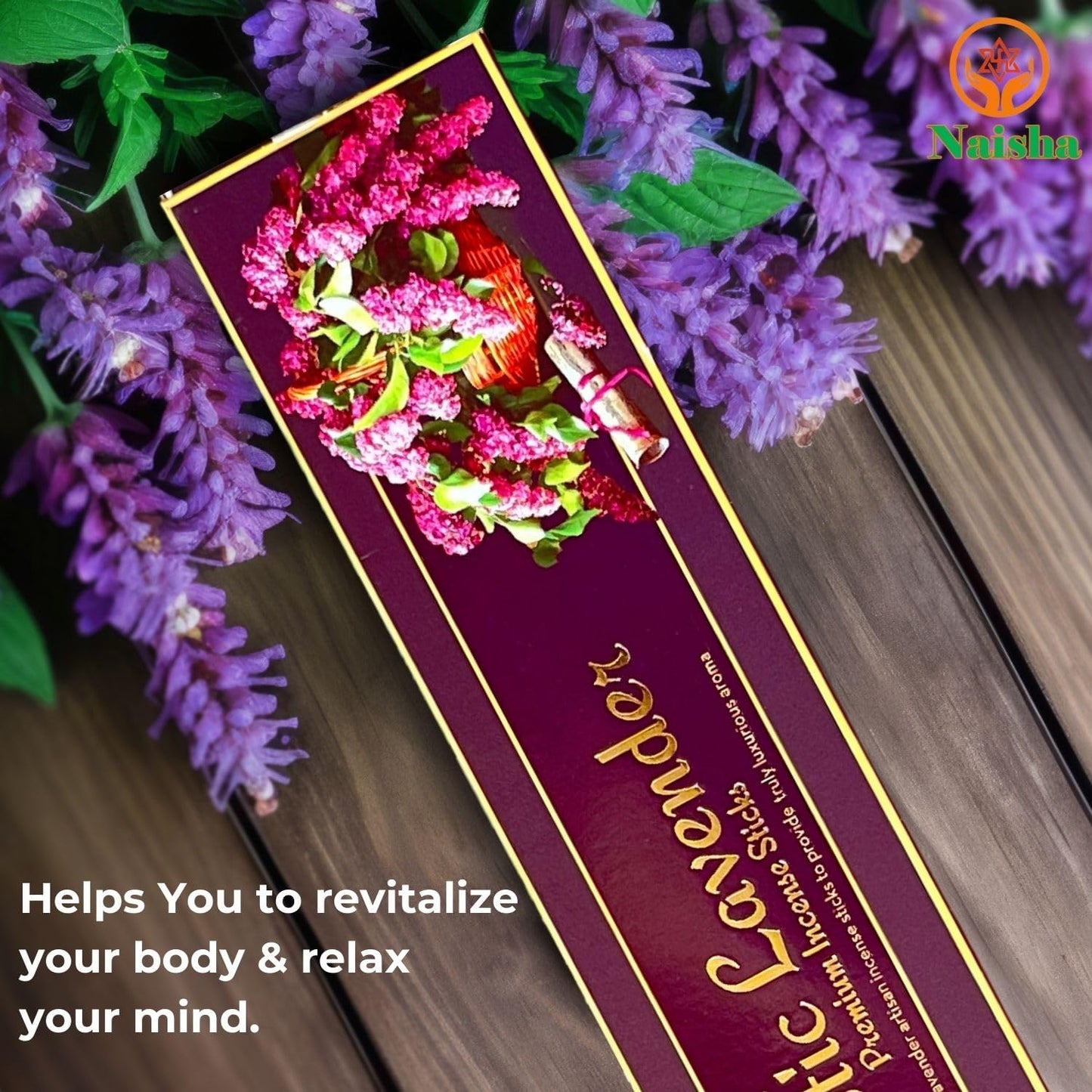 Naisha Incense Sticks Gift Set of 4 (50 Gm Each) Fine Quality Sticks for Positivity Yoga & Meditation, Long Lasting Fragrance, Mystic Lavender, Chandan Wood, Lajawab, Yogi (Good Vibes)