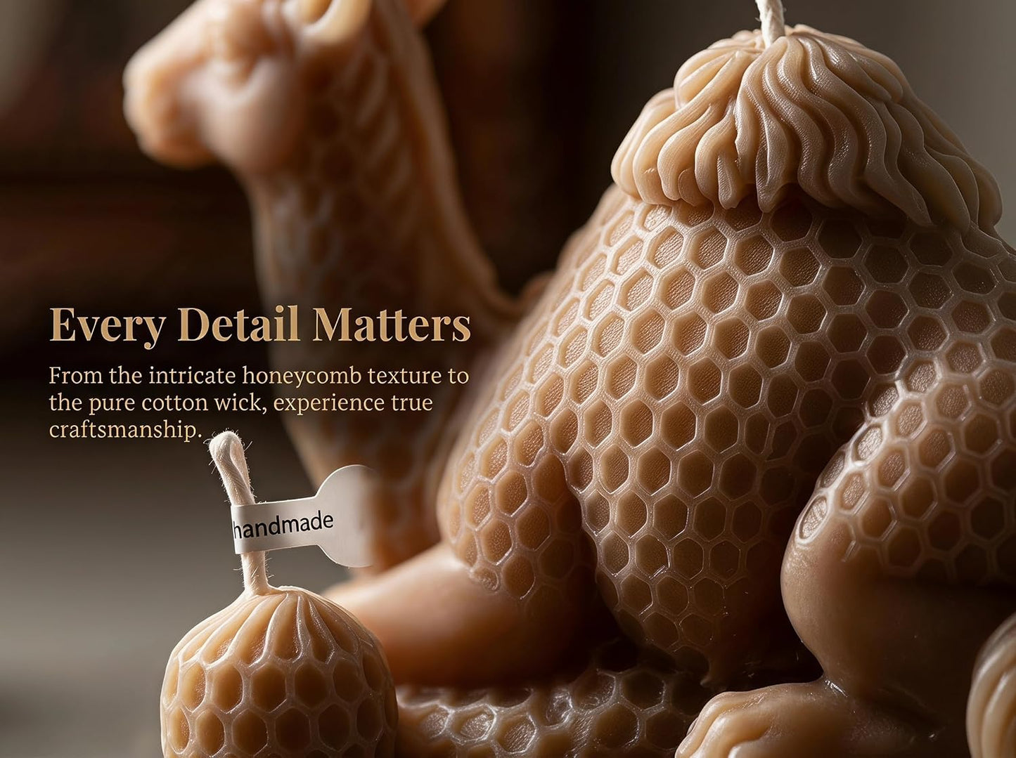 Camel Shaped Scented Candle,Arabian Style Animal Figure Design,Soy Wax Sandalwood Essential Oil Aroma Decorative Candle for Living Room,Religious Gift,Meditation