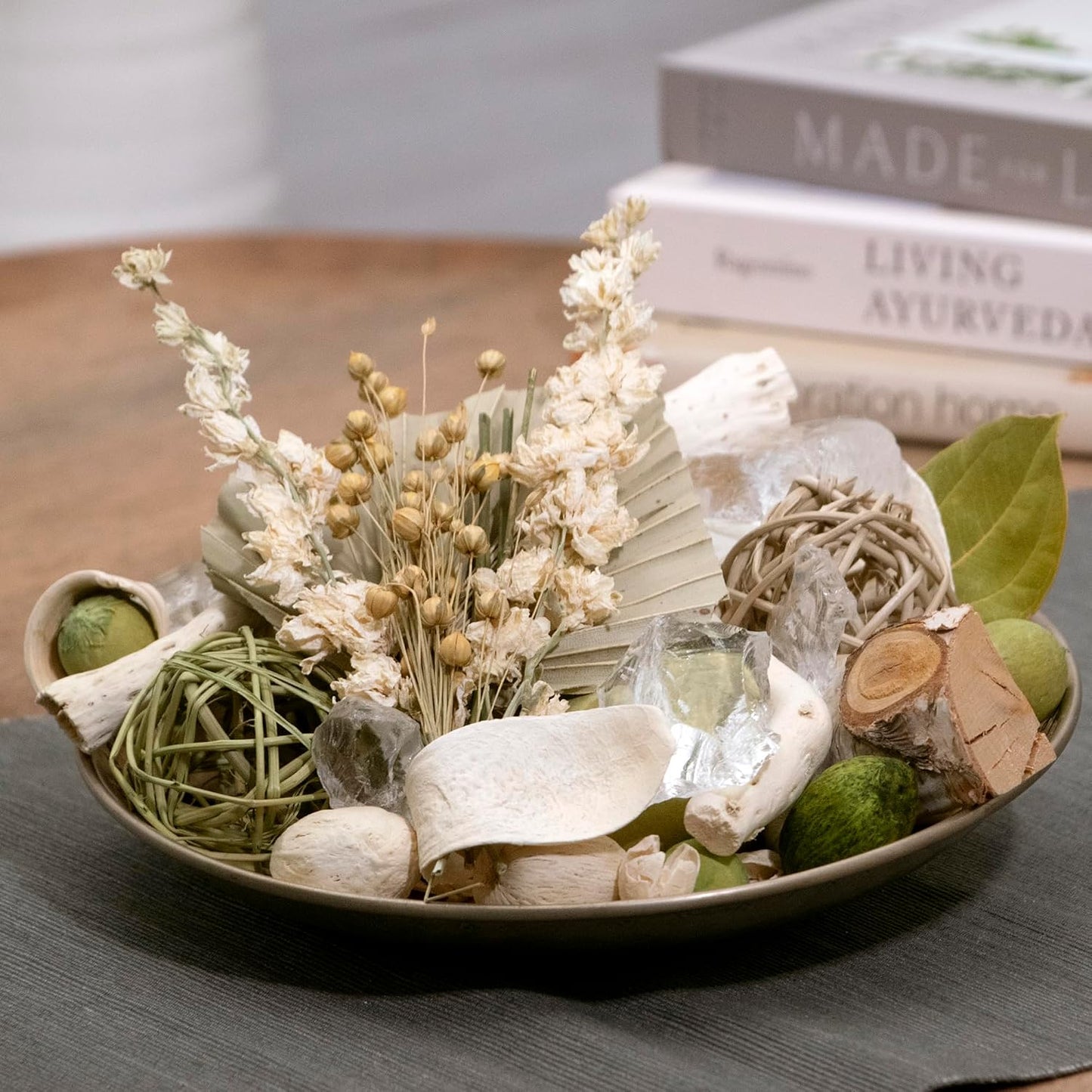 ANDALUCA Maison Box Fragrance Potpourri Decorative Vase & Bowl Filler Home Décor (Palm & Cedar)