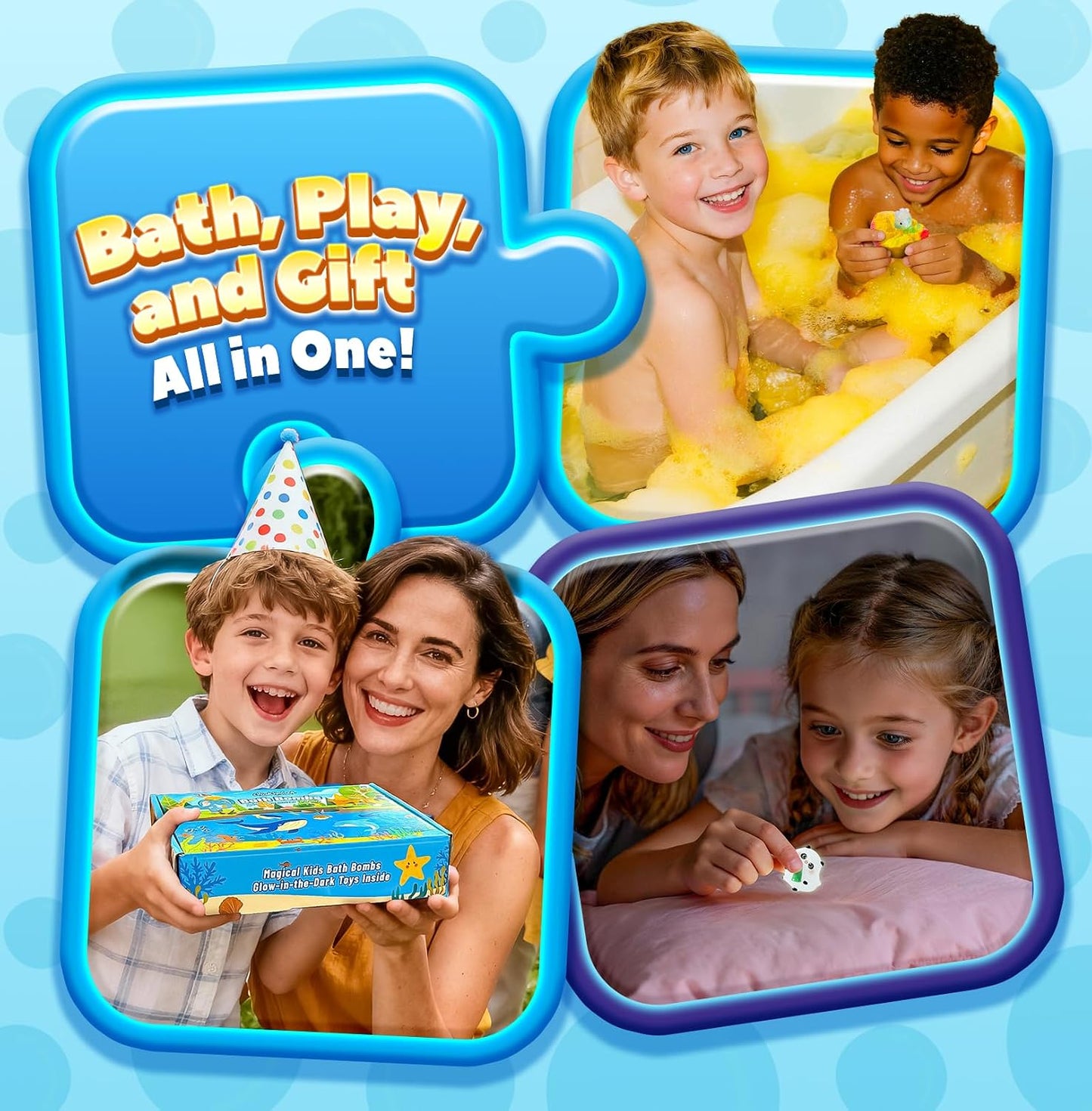 Bath Bombs for Kids with Surprise Inside, 20 Pack Handmade Bath Bomb Gift Set with Glow-in-the-Dark Toys, Fizzy Bath Balls for Fun, Great Christmas Gift or 2025 Advent Calendar for Boys & Girls
