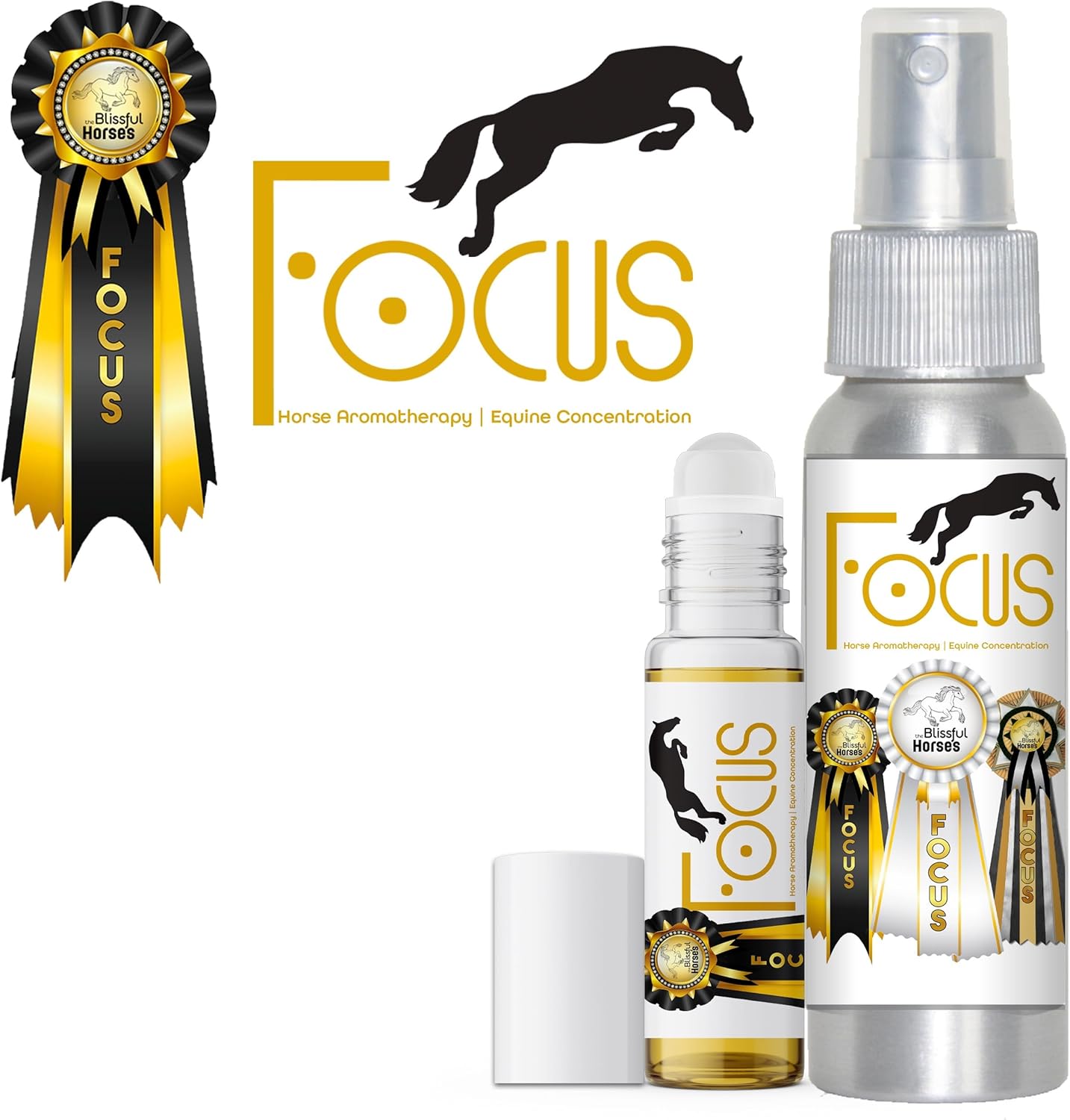 The Blissful Horses Focus Roll On Horse Aromatherapy All Natural Support for Concentration