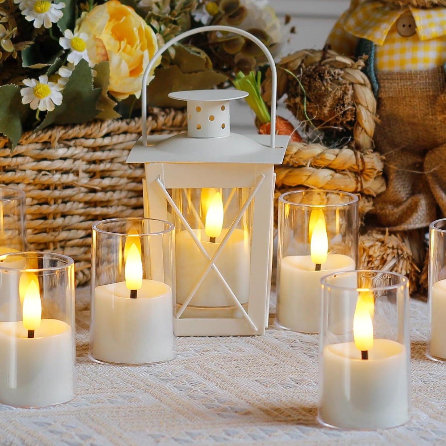 Flameless Small Tea Light LED Candles, Acrylic Battery Operated Votive 1.7" x2.5" with Remote Control and Timer, Tealight White Flickering Warm Light Pack of 8 Electric Long Lasting