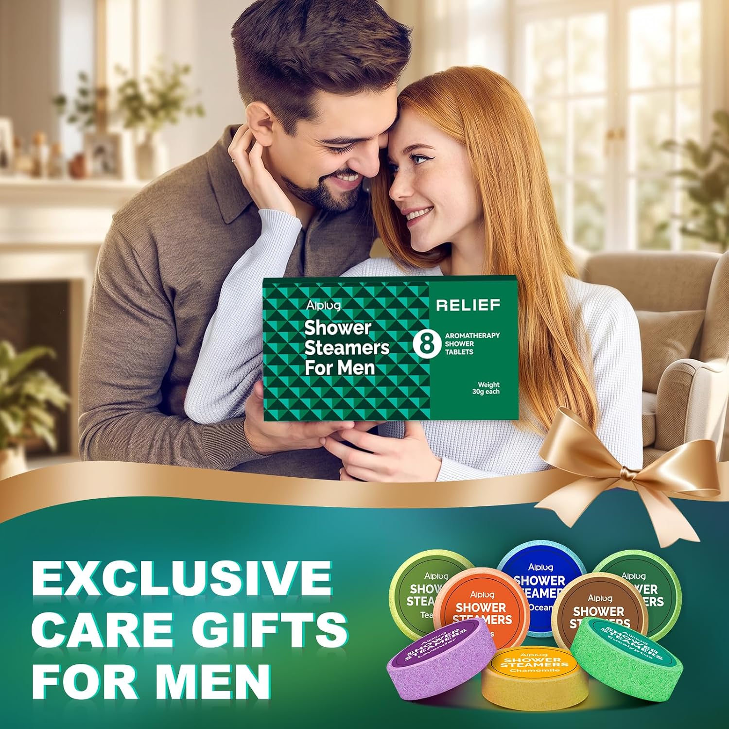 Shower Steamers for Men - 8 Pack Shower Bombs Aromatherapy with Essential Oils, Birthday Gifts for Him Dad Husband Boyfriend, Relaxation Mens Gifts Ideas, Gifts for Men Who Have Everything