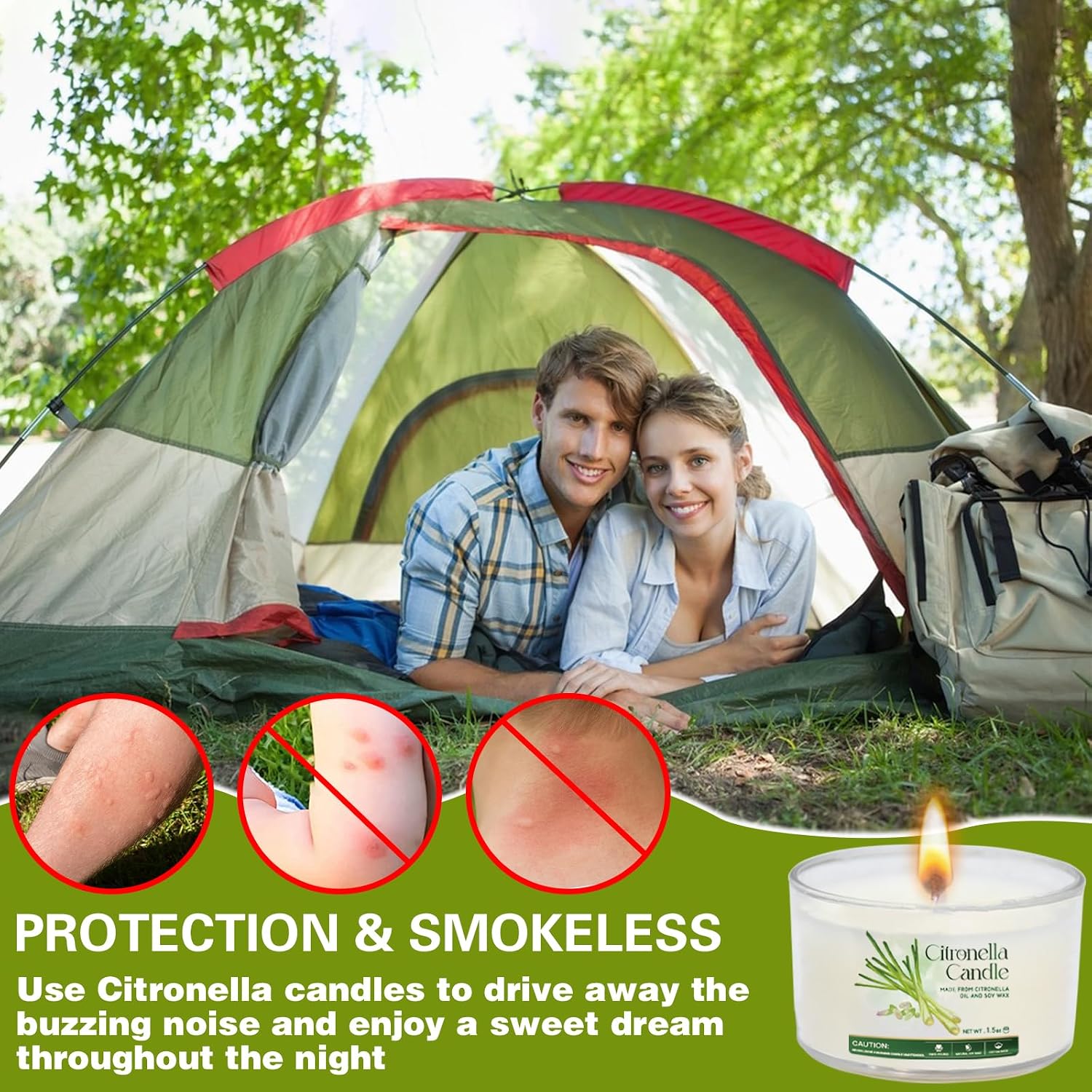 Citronella Candles Outdoor 16 Pack, 1.5oz Small Candle for Patio, Natural Soy Wax with Citronella Essential Oil, Long Lasting Portable Travel Candles in Acrylic Jars for Backyard, Deck, Camping
