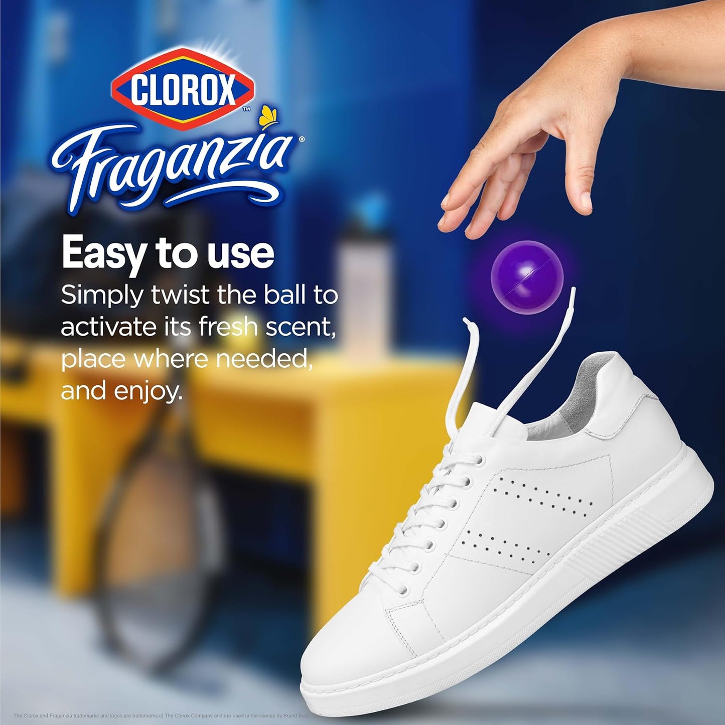 Clorox Fraganzia Deodorizing Balls with Lavender and Eucalyptus Scent, Shoe and Bag Odor Eliminator Balls for Shoes Lockers and Gym Bags with Long Lasting Freshness, 6 Count - 12 Pack