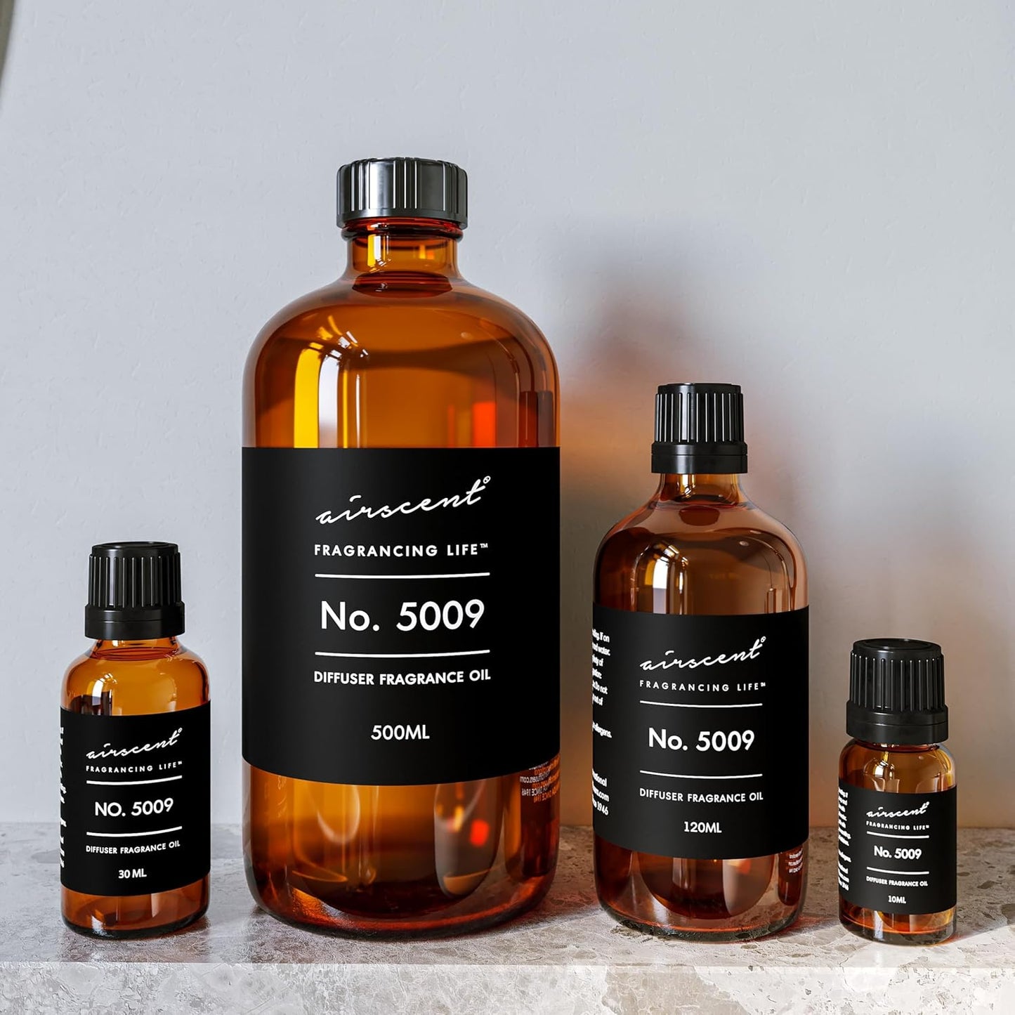 AirScent Savage-Inspired Diffuser Oil - No. 5009 Perfume Dupe - Fragrance Oil Blend for Ultrasonic and Waterless Diffusers and Crafting - 10 ml, 0.34 fl oz Glass Bottle with Dropper
