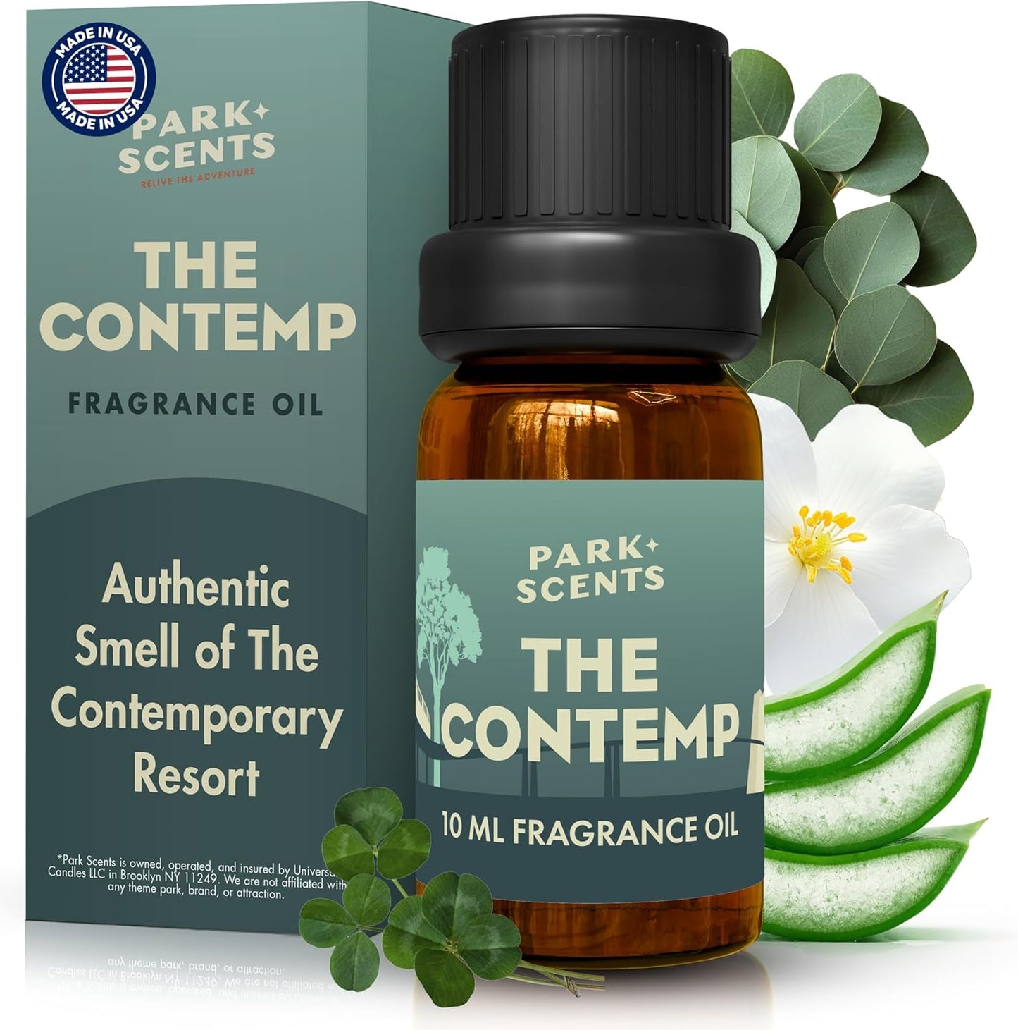 Park Scents The Contemp – Theme Park Resort Hotel Fragrance Oil – Clover, Aloe and Jasmine – Luxury Scented Essential Oils for Diffusers, Home, Aromatherapy, Gifts for Women, Sister, Hostess (10ml)