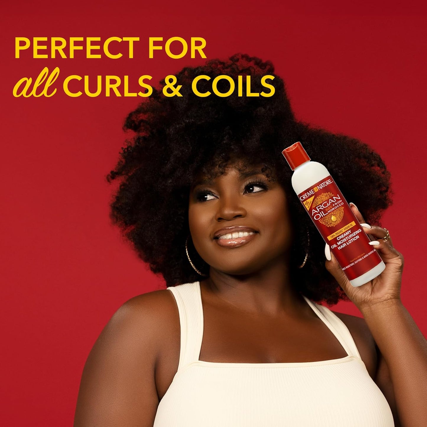 Creme of Nature Argan Oil from Morocco Creamy Oil Moisturizing Hair Lotion, Restores Moisture, Softness, Controls Frizz & Breakage, 8.45 fl oz