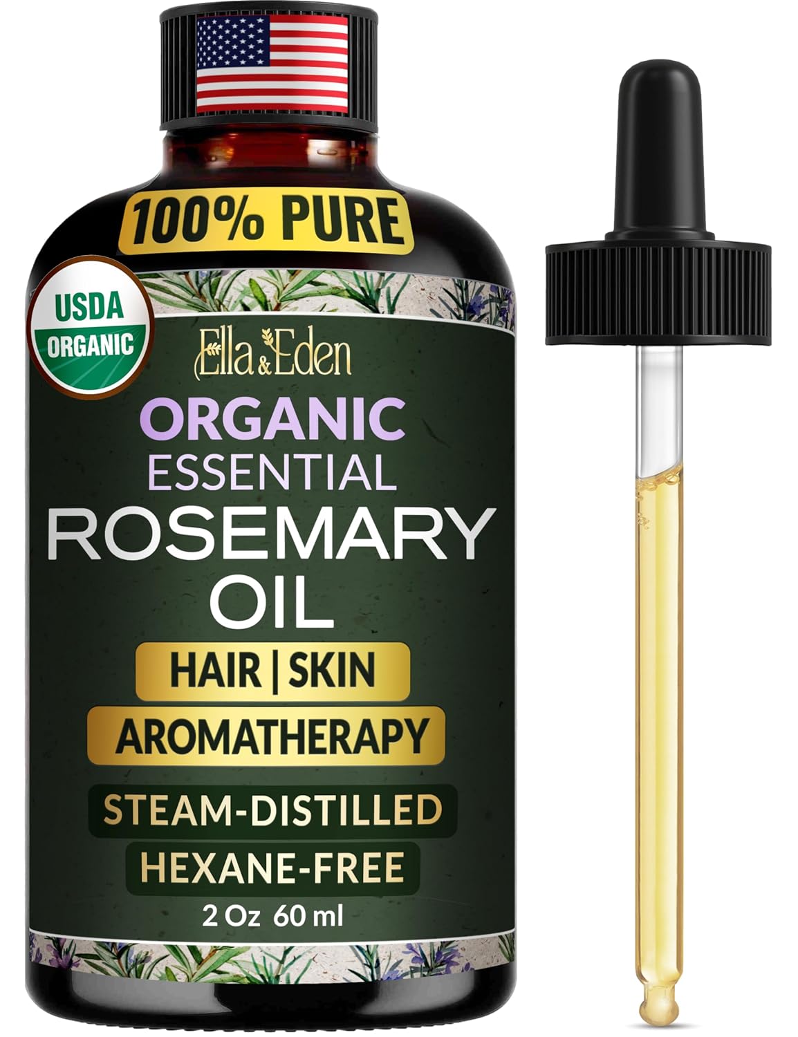 Ella & Eden Organic Rosemary Oil For Hair Growth - 2 Fl Oz