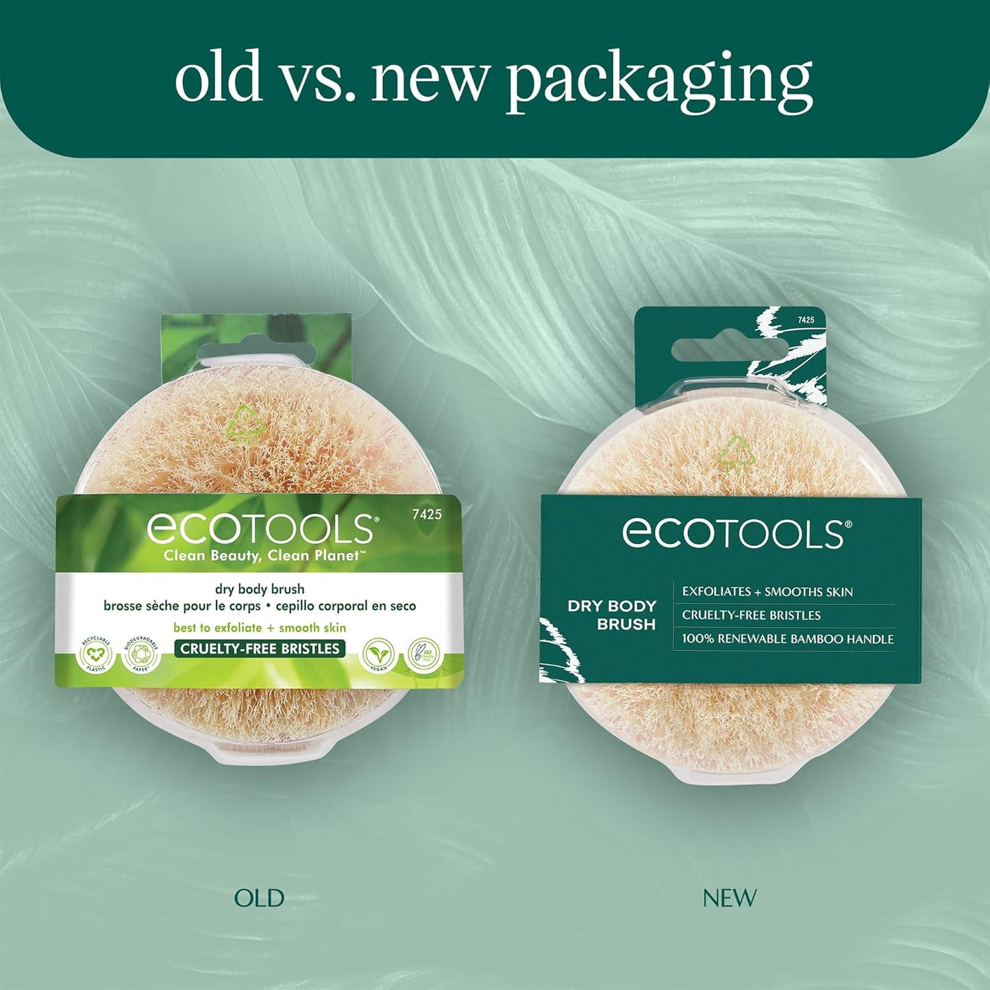 EcoTools Dry Body Brush 4-Pack – Exfoliating Body Scrubber for Dead Skin Removal, Cellulite Massage, Circulation