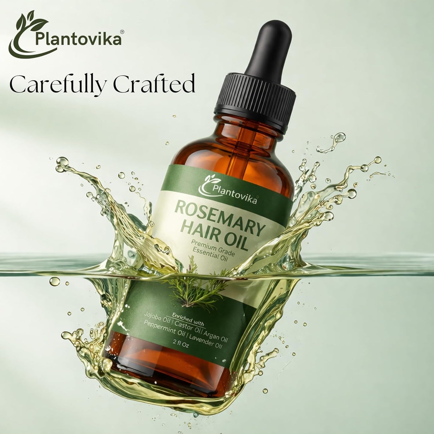 Rosemary Oil for Hair Growth - Hair Growth Oil with Jojoba, Castor, Argan, Peppermint & Lavender | Scalp & Hair Strengthening Treatment for Women & Men (2 Fl Oz)