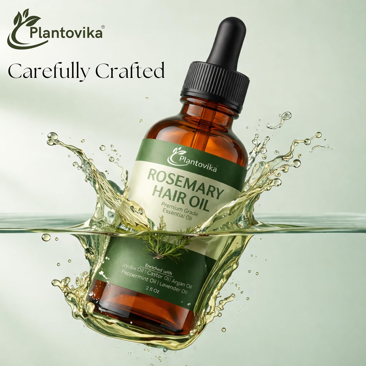 Rosemary Oil for Hair Growth - Hair Growth Oil with Jojoba, Castor, Argan, Peppermint & Lavender | Scalp & Hair Strengthening Treatment for Women & Men (2 Fl Oz)