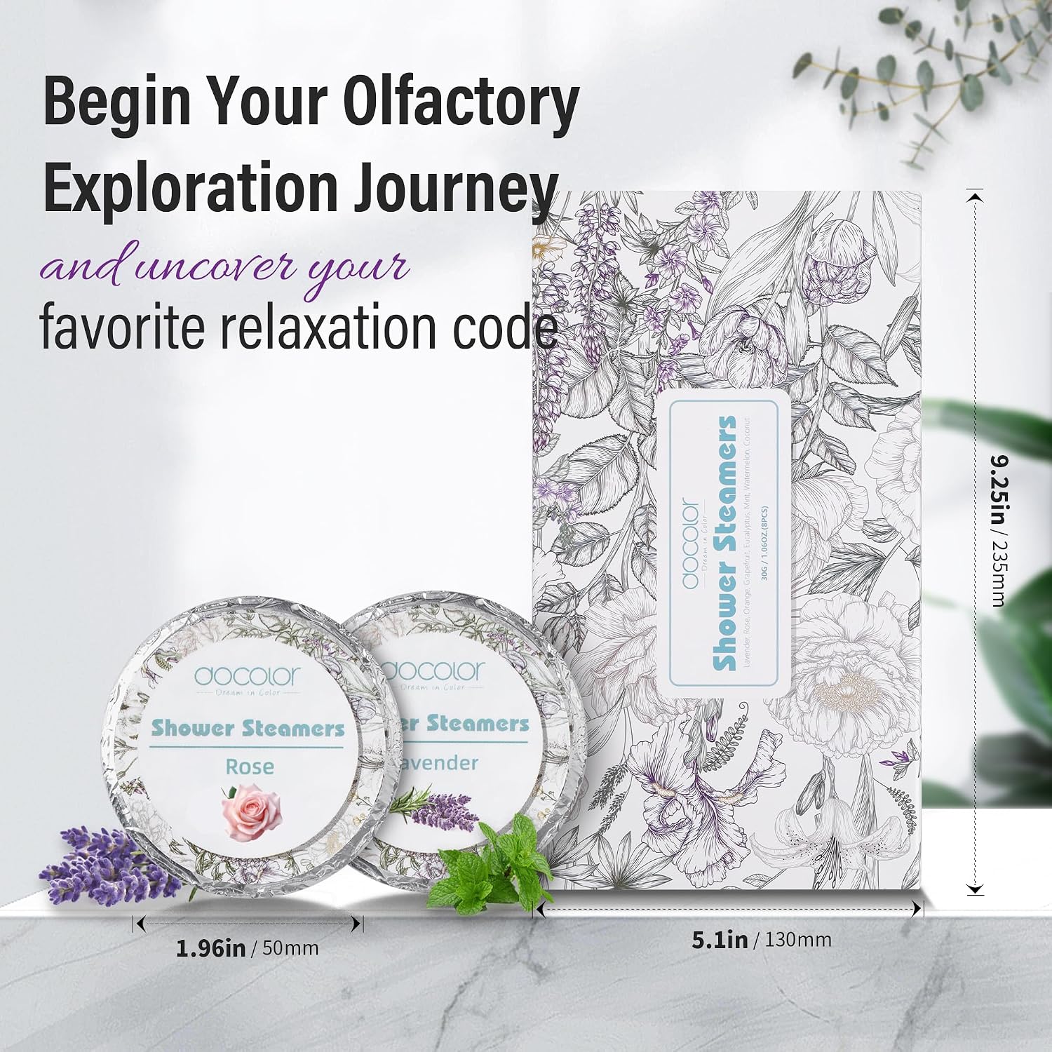 docolor 12-Pack Lavender Essential Oil Shower Steamers, Essential Oil Shower Bombs Gifts for Women, Stress Relief Relaxation Home Spa, Birthday Christmas Self Care Travel Essentials