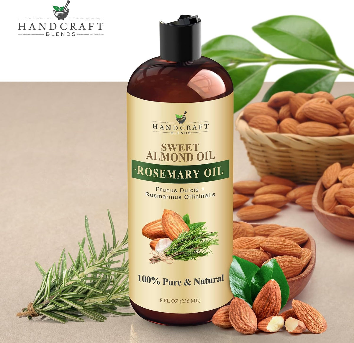 Handcraft Blends Sweet Almond Oil with Rosemary Oil - 8 Fl Oz