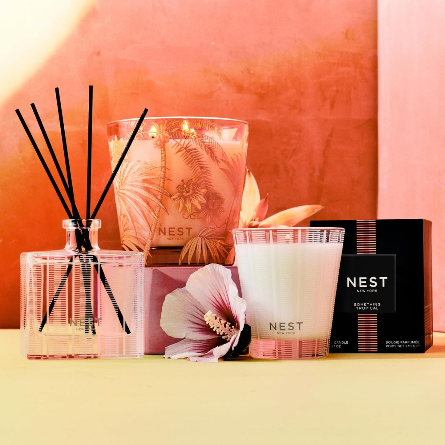 NEST New York Scented Decorative 3-Wick Candle, Something Tropical - 21.2 oz