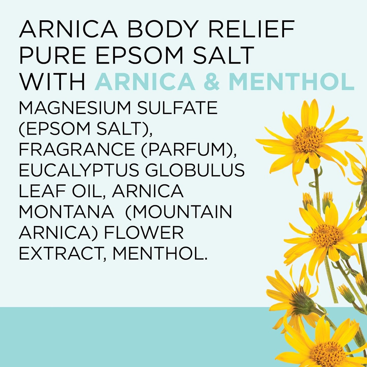 Dr Teal's Epsom Salt Magnesium Soak, Arnica Body Relief with Arnica, Menthol & Essential Oils, 3 lbs (Pack of 2)