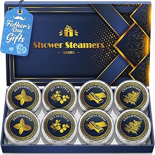 Qivatex Shower Steamers Aromatherapy, Dad Gifts for Fathers Day, Birthday Gifts for Men Teen Boys Husband Boyfriend Him, SPA Self Care Relaxation Stress Relief Natural Essential Oils Bath Bombs