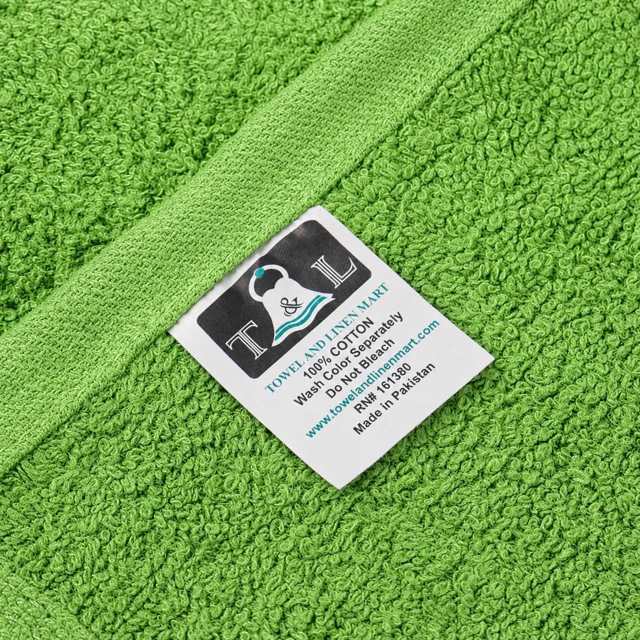 Towel and Linen Mart Cotton White 6 Pack Bath Towel Set,Quick Dry,Absorbent,Light Weight, Soft Feel, Premium Towels for Hotel, Spa and Bathroom (24 x 48) (Green, 24 X 48 6 Pack)