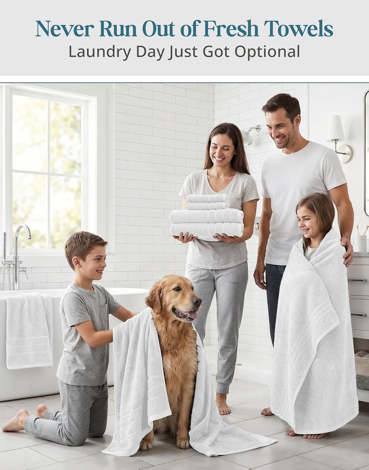 Casa Platino 100% Cotton Turkish Bath Towel Set 12 Pieces - Super Soft, Absorbent & Quick Dry - 4 Bath, 4 Washcloths, 4 Hand Towels for Bathroom - Hotel Quality, Ideal for Spa, Gym & Travel - White