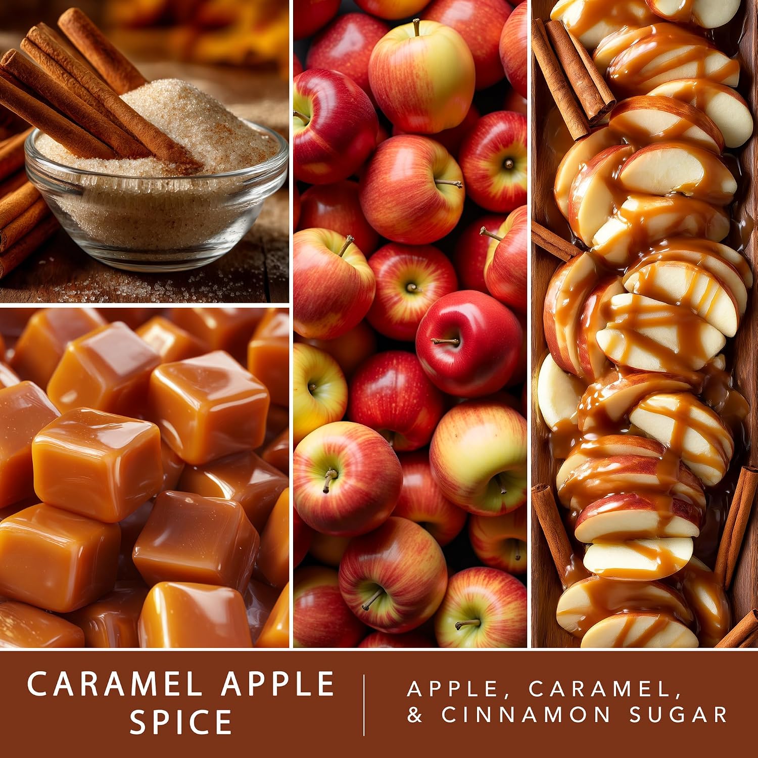 ScentSationals Caramel Apple Spice Scented Wax Melts - Apples, Caramel, & Cinnamon Sugar, 10oz (24 Cubes)